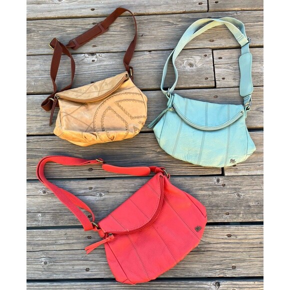 The Sak Handbags - (3) The Sak Deena Flap Pebbled Leather Crossbody Bags